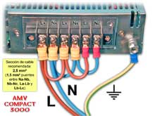 AMV COMPACT 3000 - Sección de cable recomendada
